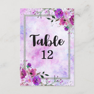 Convite Números de Mesa de Casamento com Moldura de Floral