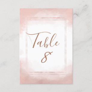 Convite Números de Mesa de Casamento com Moldura em Rosa e