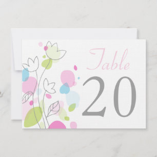 Convite Números de mesa de casamento com pétalas de flores