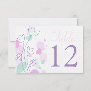 Convite Números de mesa de casamento com pétalas de flores