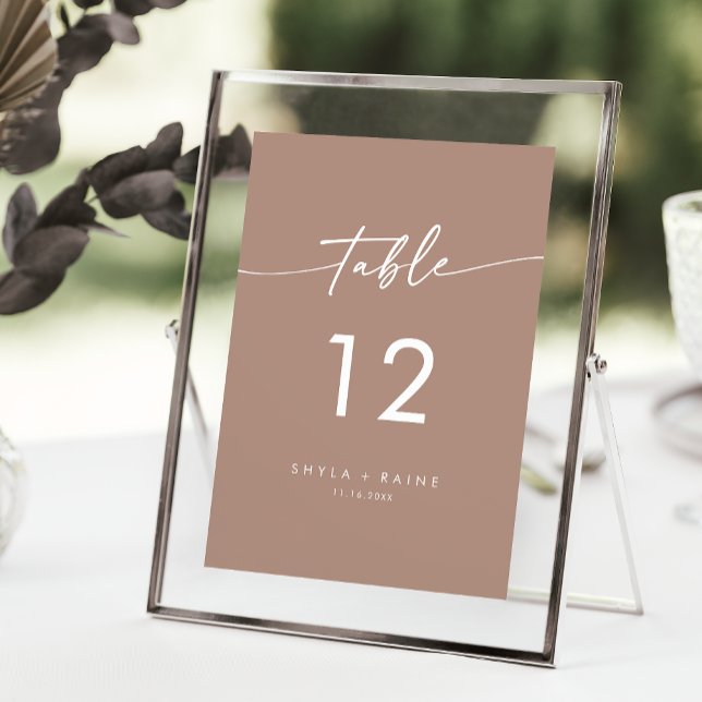 Convite Números De Mesa De Casamento De Boho Chic Neutral  (Criador carregado)