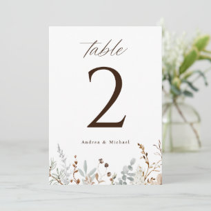 Convite Números De Mesa De Casamento De Boho Woodsy Field