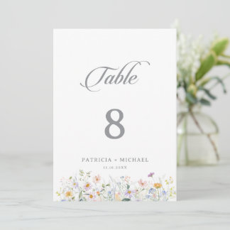 Convite Números de Mesa de Casamento de Jardim Caprichoso
