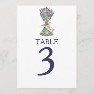 Convite Números de Mesa de Casamento de Jardim de Lavanda