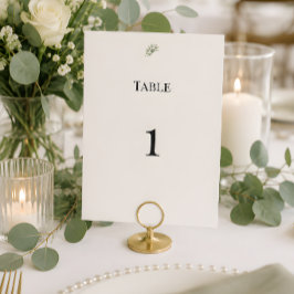 Convite Números de Mesa de Casamento de Luxo com Verde de