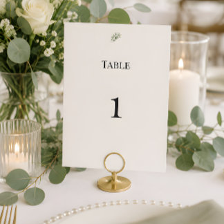 Convite Números de Mesa de Casamento de Luxo com Verde de