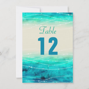 Convite Números de mesa de casamento de mares com brilho p