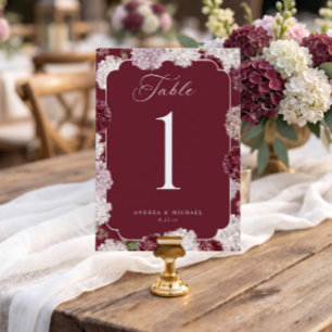 Convite Números de Mesa de Casamento Elegantes com Hortêns