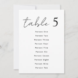 Convite Números de Mesa de Casamento Elegantes em Grafia -