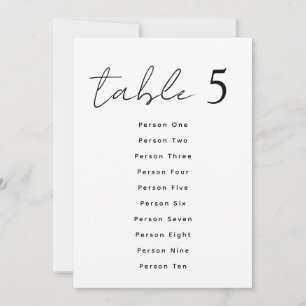 Convite Números de Mesa de Casamento Elegantes em Grafia -