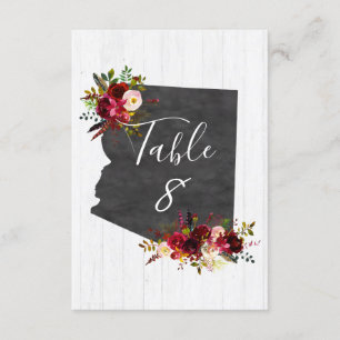 Convite Números de Mesa de Casamento em Arizona State Dest