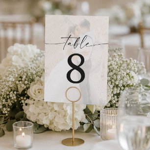 Convite Números de mesa de casamento em foto moderna com s