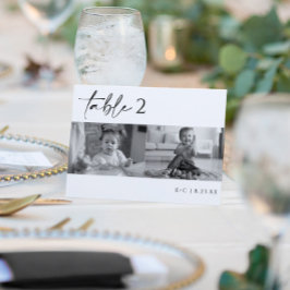 Convite Números de Mesa de Casamento em Foto Preto e Branc