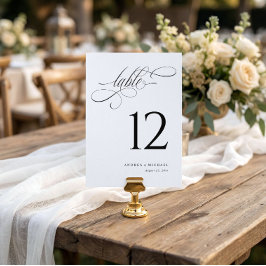 Convite Números de Mesa de Casamento em Letra Inglesa Pret