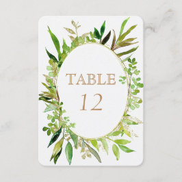 Convite Números de Mesa de Casamento emoldurados com Folha