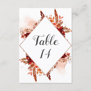 Convite Números de Mesa de Casamento Florais emoldurados c