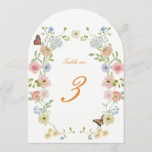 Convite Números de Mesa de Casamento Florais Românticos Ar