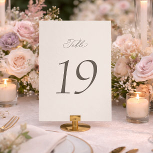 Convite Números de Mesa de Casamento Minimalistas Elegante