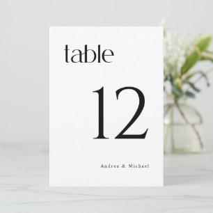 Convite Números de Mesa de Casamento Modernos e Elegantes