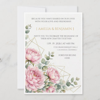 Convite números de mesa de casamento, peônia rosa casament