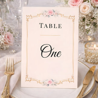 Convite Números de Mesa de Casamento Rococó Elegantes