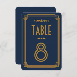 Convite Números de Mesa de Casamento Simples em Azul Art D