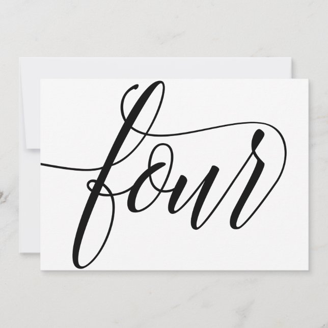 Convite Números de Mesa de Casamento - Tipografia Luxuosa  (Frente)