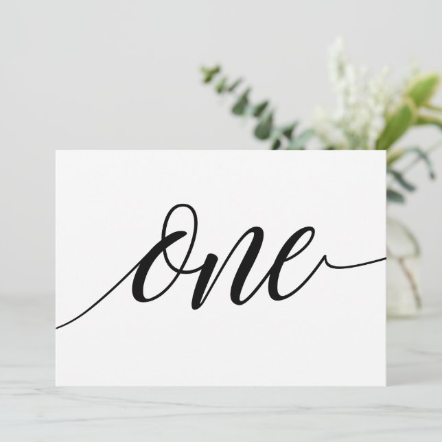 Convite Números de Mesa de Casamento - Tipografia Luxuosa  (Em pé/Frente)