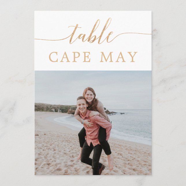 Convite Números de Mesa de Fotos de Casamento Temáticos de (Frente)