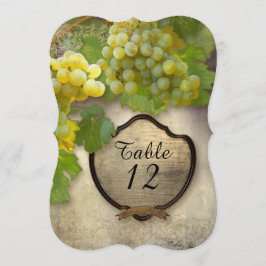 Convite Números de Mesa Elegantes Recepção Uvas Vinhedo