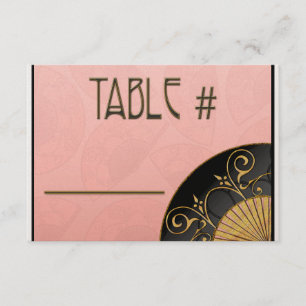 Convite Números de Mesa Elegantes (Rosa) em forma de Leque