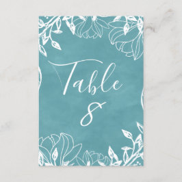 Convite Números de Mesa Florais em Aquarela Editáveis por 