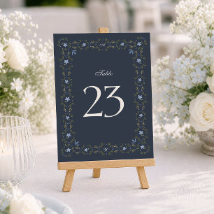 Convite Números de Mesa Folk Azul Empoeirado 1–29