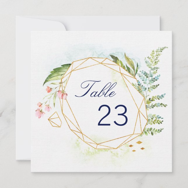 Convite Números de Mesa Geo Envy (Frente)