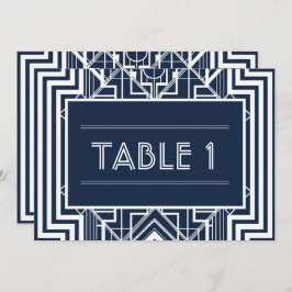 Convite Números de Mesa Geométricos Navy