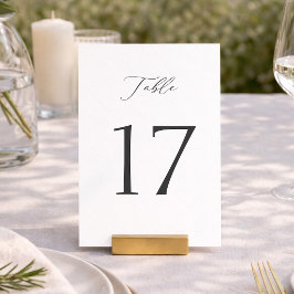 Convite Números de Mesa Minimalistas Elegantes 1–19