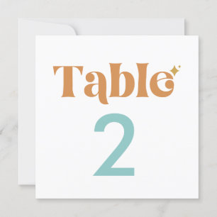 Convite Números de Mesa Modernos Retro Dupla Face
