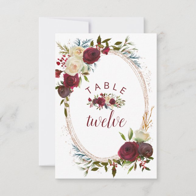 Convite Números de Mesa para Casamento com Assentos Chic M (Frente)