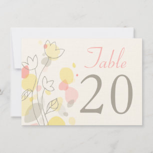 Convite Números de mesa para casamento com pétalas de flor