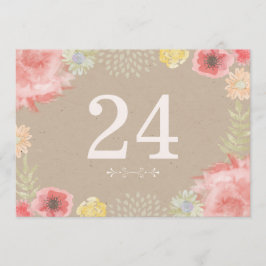 Convite Números de Mesa para Casamento de Verão no Prado