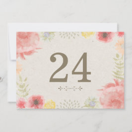Convite Números de Mesa para Casamento de Verão no Prado