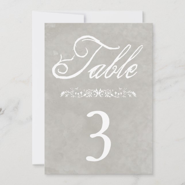 Convite Números de Mesa para Casamento em Aquarela (Frente)