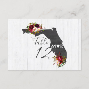 Convite Números de Mesa para Casamento em Destino no Estad