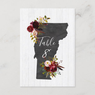 Convite Números de Mesa para Casamento em Vermont