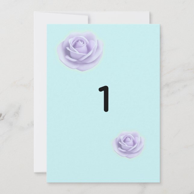 Convite Números de Mesa para Casamento Lavender Rose (Frente)