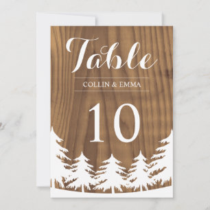 Convite Números de Mesa para Casamento na Floresta