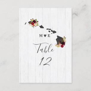 Convite Números de Mesa para Casamento no Destino do Estad