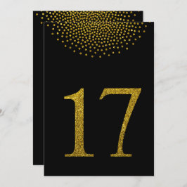 Convite Números de mesa para festa de casamento preto e do
