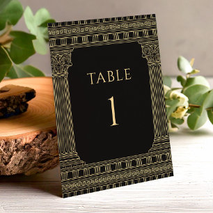 Convite Números de Mesa para Festa Elegante na Grécia Anti