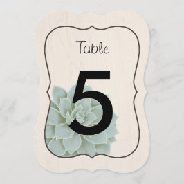Convite Números de Mesa Rústicos com Suculentas